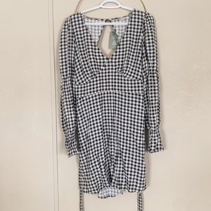 H&M Open Back Plaid Dress